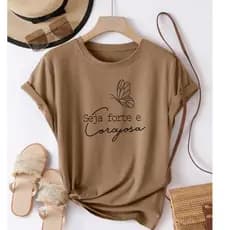 Camiseta Feminina Minimalista Tshirt Linda Tendência Elegante Qualidade Estilo Camisa Casual