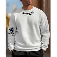 Moletom Gola Rosas Dreamer Streetwear Moda Urbana Tecido Macio Confortável Estiloso Moda Masculina Men