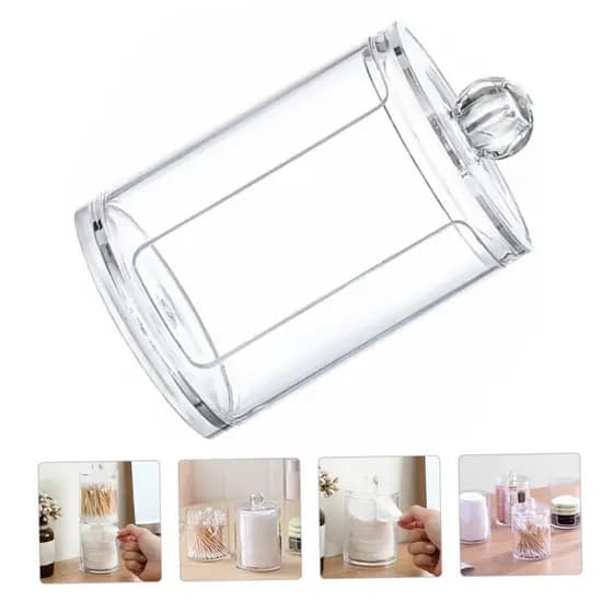 Porta Algodão em Disco, Acrílico Store, Transparente