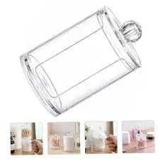 Porta Algodão em Disco, Acrílico Store, Transparente