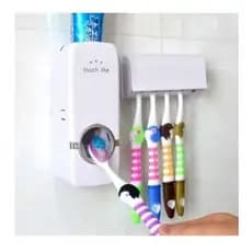 Dispenser Automático Pasta De Dente Com Suporte Escovas Prático E Econômico Porta Escova BRANCO