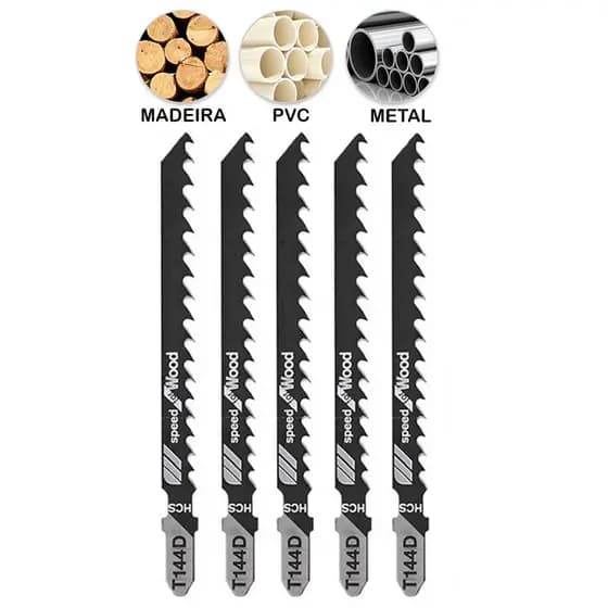 Kit 5 Peças Lâminas Para Serra Tico Tico T144D Serrinhas Para Adaptador De Serras Corte