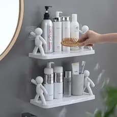 Organizador Prateleira Porta Shampoo Boneco Tempero Bob Retangular Plástica Suporte De Sabonete Autoadesivo Para Parede Cozinha Banheiro Cozinha Casa Organizadora