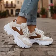 Tênis Plataforma Feminino Chunky  Casual Solado Tratorado Confortável