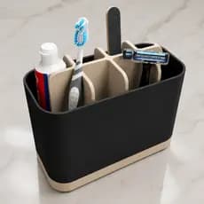 Organizador de Banheiro Porta Escovas Porta Creme Dental Porta Barbeador Bancada Premium