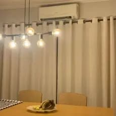 Cortina Linho cru Rustico Ilhos imbuia  2.80 x 2.30 para sala,Quarto e escritório