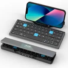 Teclado Bluetooth Dobrável , Mini Silencioso De Liga De Alumínio De Viagem Leve Portátil , De Bolso Recarregável Para Ta