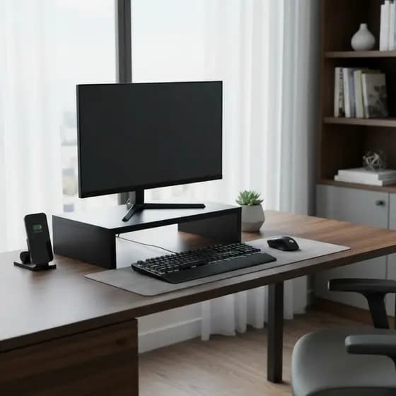 Base para Monitor MDF 33cm Home Office Mesa Gamer Suporte Escritório Organizador Decorativo Bancada