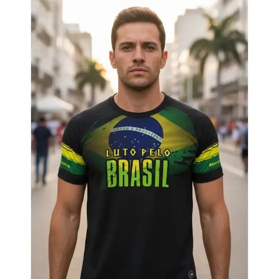 CAMISA PATRIOTA BOLSONARO BRASIL UV50+ MANGA CURTA
