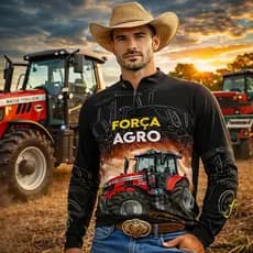 CAMISA, CAMISETA, FORÇA AGRO PROTECÃO UV50+ PATRIOTA, TRATOR AGROPECUARIA