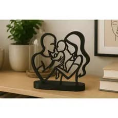 Escultura imagem estatua Minimalista Família Pai Mãe Filho Arte decoração sala casa mesa escritório Amor União Presente