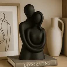 Escultura estatua busto Casal Abraçado Minimalista Moderna Arte Decorativa Amor União Presente Romântico casa sala mesa
