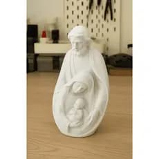Escultura busto estátua Sagrada Família Minimalista Decoracao Moderna Religiosa Arte Presente Fé Elegante