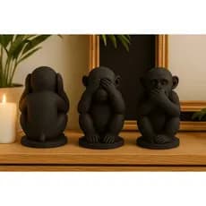 Decoração Macacos da Sabedoria Não Ouço Não Vejo Não Falo sala quarto escritório