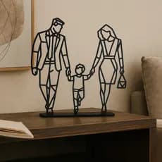 Escultura estatua Família Geométrica Moderna Arte decoração Minimalista Amor União Elegante casa sala escritório
