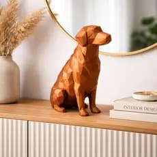 Escultura Cachorro Golden Retriever  Decorativo Estátua Realista para Decoração sala escritório