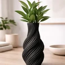 Vaso Decorativo com Design Espiral Moderno