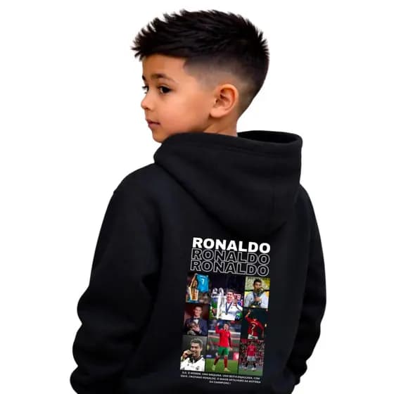 Blusa de Moletom Infantil e Juvenil Cristiano Ronaldo Jogador CR7 ROBOZÃO Masculino Envio Imediato