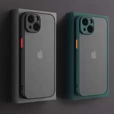 Capa Armadura Anti-Impacto Fosca Para iPhone 13 11 Pro Max 14 12 XR  De Silicone Transparente Rígida Em PC