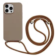 Caixa De Silicone Com Corrente E Alça Para O Pescoço Iphone 15 Pro Max14 Max 13 12 11 Xr Xs X 7 8 6 6s Plus