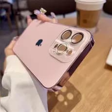 Capa De Vidro Fosco Rosa Gelado De Alta Qualidade Para iPhone 16 15 14 13 12 Com Filme De Lente Pro Max iPhone11Proteção Contra Quedas