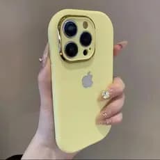Capa Macia De Cor Creme Para iPhone 11 12 13 14 15 ProMax Plus