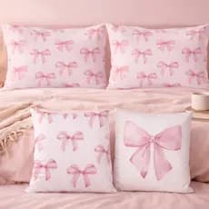 Capa de Almofada 45x45 + Fronha 50x70 Laço Rosa Delicado | Opções