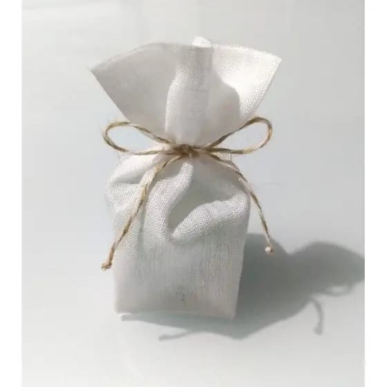 Saquinho para Lembrancinha Tecido Linho Fica em Pé 16X6X6 Branco Aniversário Casamento Chá Bebê Fralda Debutante