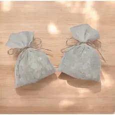 Saquinho Lembrancinha Tecido Linho ou Listas15X10 Transparência Branco Casamento Aniversário Nascimento Chá Bebê