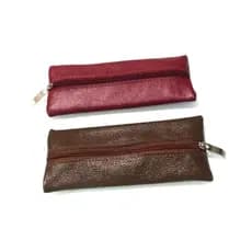 Couro Legítimo Estojo em Couro Legítimo  de Mão Necessaire 19X8 Estojo Caneta Lápis Escolar Escritório
