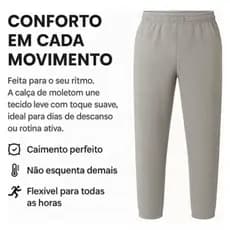 Calça de Moletom Feminina Sem Punho