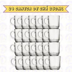 Canecas Transparente Vidro 250ML Café Cappuccino Chá 24 uni