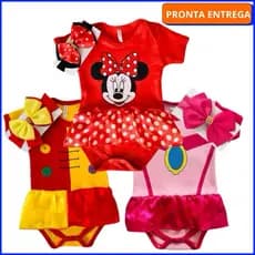 Body Bebê Temático Personagens Menina com Laço (Escolha o Modelo)