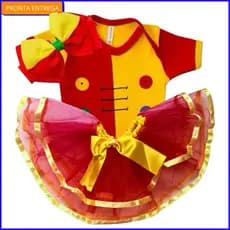 Body bebê temático Emília mesvesário infantil + laço+Tule ou Tiara