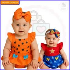 Romper Jardineira Temática Menina  Modelo Blogueirinha Ajustável nas Costas (PROMOÇÃO)