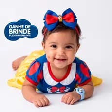 Body Bebê Temático Personagens + Brinde Pulseira Repelente de insetos