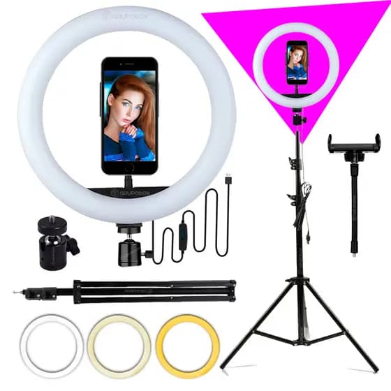 Ring Light Iluminador 10 Polegadas Com Tripé de 2.10 Metros Para Celular Luz High Light Led