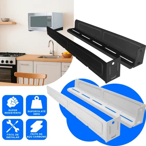 Suporte De Parede Multiuso Para Microondas Forno Bebedouro De Parede Até 30Kg Aquario