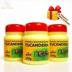 Kit 3 Pomada Tucandeira para Massagem e Alivio da Dor - 100g Apinil