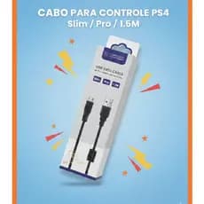 Cabo USB Carregador Controle PS4 Slim / Pro - Reforçado 1.5m