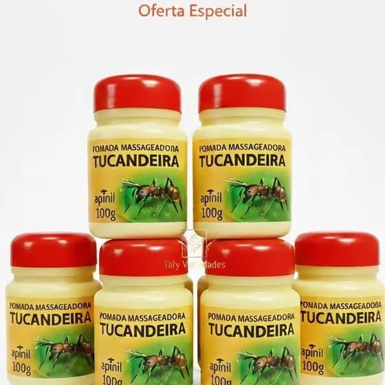 Kit com 6 Pomada Massageadora Tucanadeira Original Para Dores na Coluna e Articulações 100g- Apinil
