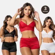 Kit 3 Pijamas Baby Dool Micro Short Dool