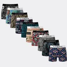 Kit 10 Cuecas Boxer Adulto Plus Size Microfibra Estampada Masculino