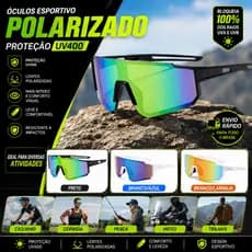 Óculos Esportivo Polarizado UV400 Unissex Ciclismo Corrida Pesca Moto Bike Proteção Solar