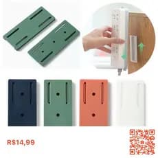 Suporte Adesivo Para Filtro de Linha Régua Tomada Sem Furo Organizador Multiuso Parede Forte Reutilizável