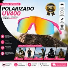 Óculos Esportivo Polarizado UV400 Unissex Ciclismo Corrida Pesca Moto Bike Proteção Solar