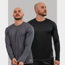 Blusa Térmica Masculina Proteção UV 50+ Camisa Manga Longa Malha Fria Segunda Pele Camiseta Uniforme