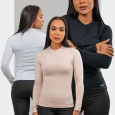 Camiseta Manga Longa Feminina Térmica Peluciada pra Frio Cardigã Regula Temperatura Corporal Inverno
