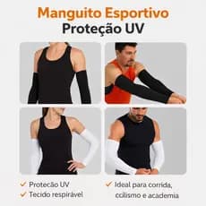 Manguito Com Proteção Solar Uv 50+ Vôlei Ciclismo Corrida Mangote Segunda Pele