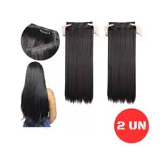 Kit 2 Apliques Tic Tac Idêntico Ao Humano Extensão De Cabelo
